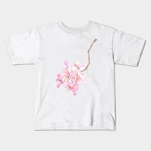 pink cherry blossom 2023 watercolor Kids T-Shirt